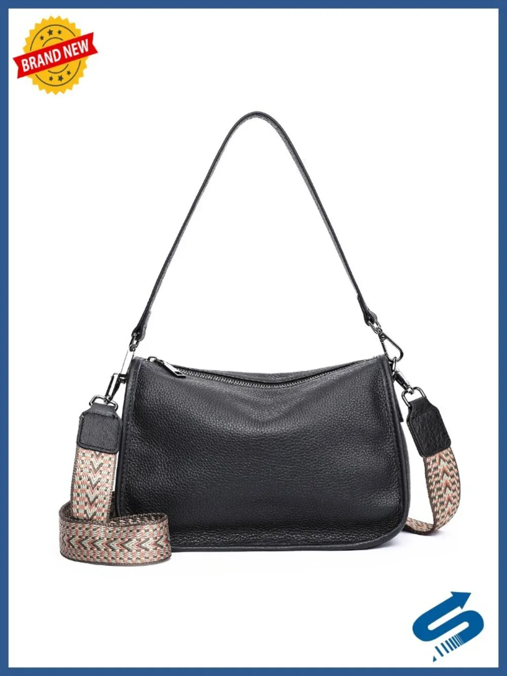 Genuine Leather Crossbody Bag Small Hobo Purse Adjustable Strap